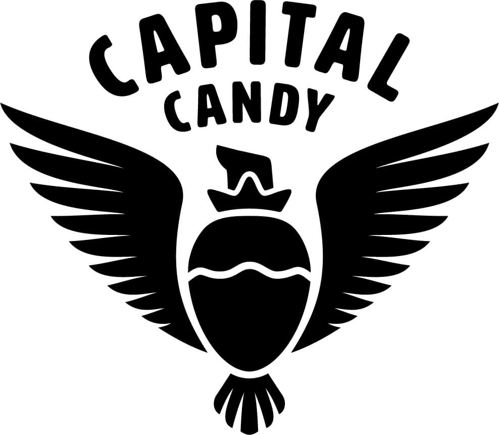 Capital Candy logo as a pure black silhouette for single-color print applications