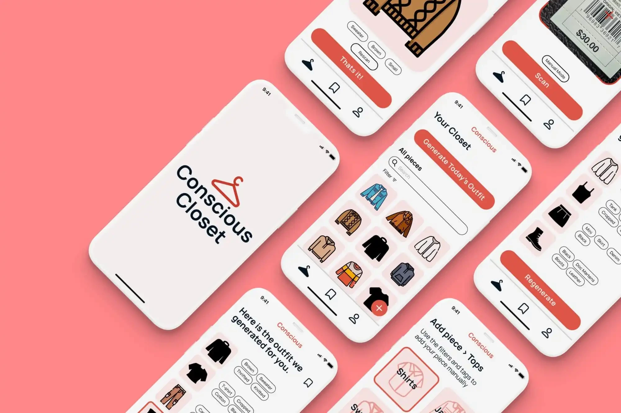 Conscious Closet app mockup