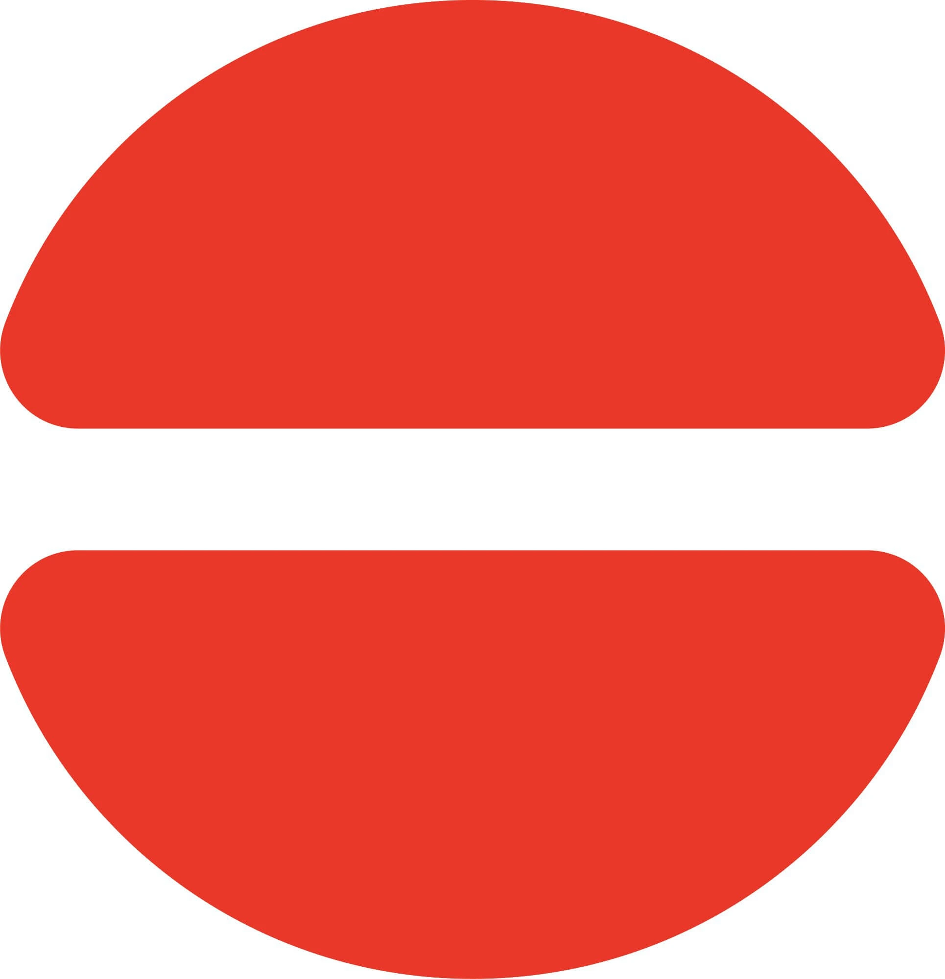 Equator Coffees icon-only mark — the two red domes without the wordmark, for compact applications