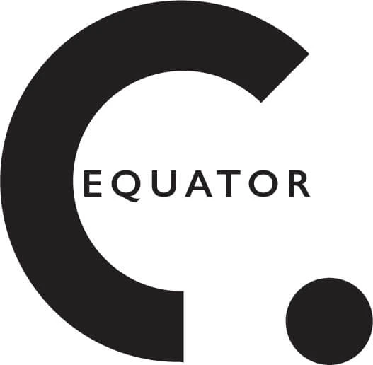 Early logo rough — large C form with EQUATOR wordmark inside