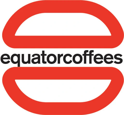 Later logo rough — rounded stroke version of the two-dome form with equatorcoffees in black