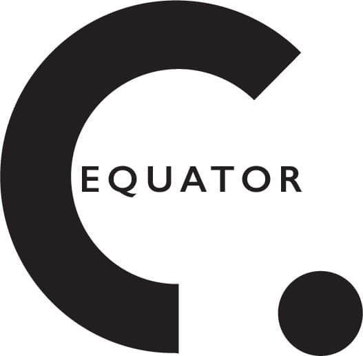 Early logo rough — large C form with EQUATOR wordmark inside